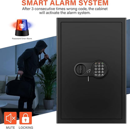 Safe Box with Fireproof Waterproof Bag, Home Safe with Keys & Pass Code & Wall - Image 4