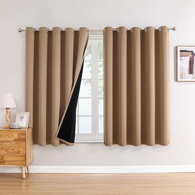 ChrisDowa 100% Blackout Curtains 63 inch Long by ChrisDowa