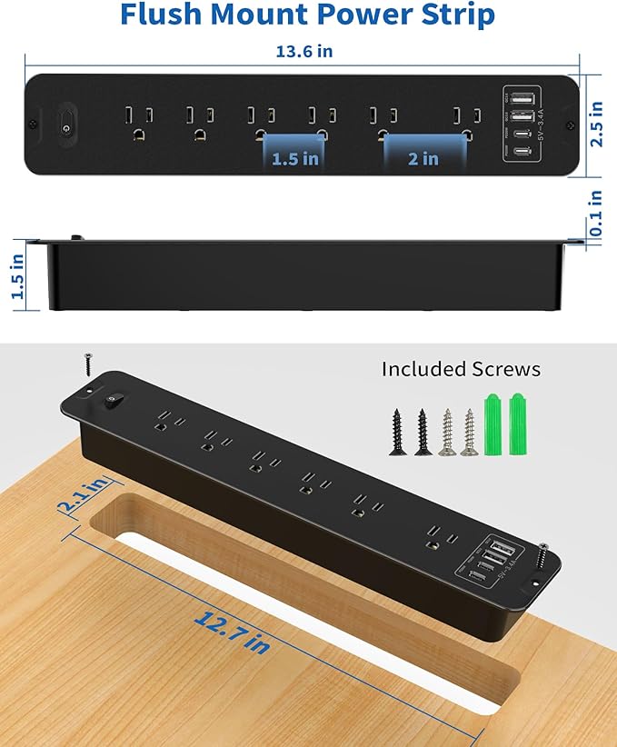 Inhwatek Recessed Power Strip - Image 6