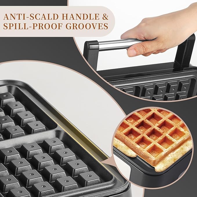 Waffles Maker Waffle Iron, 4 Belgian Square Waffle Maker, Belgian Waffle Maker - Image 7