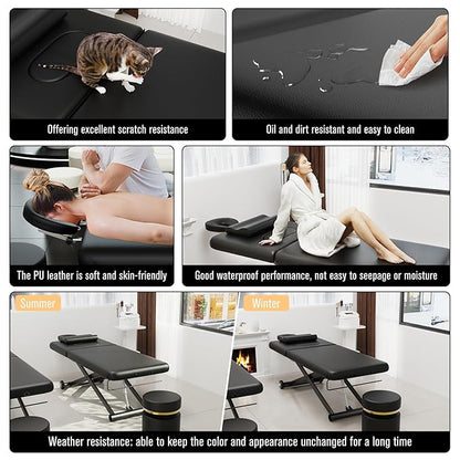pouseayar Heavy Duty Electric Massage Table, Electric Lift & Backrest, 2 Motor - Image 4