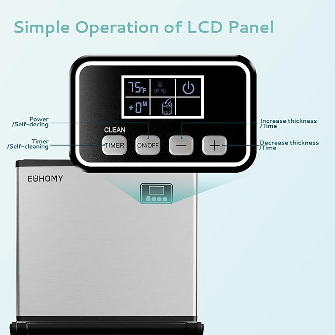 EUHOMY Commercial Ice Maker Machine 500Lbs/24H, SECOP Compressor&ETL Approval - Image 4