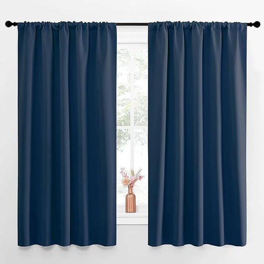 NICETOWN Blackout Curtains for Living Curtains, Moroccan Blue, 52 by 63 Inch by NICETOWN