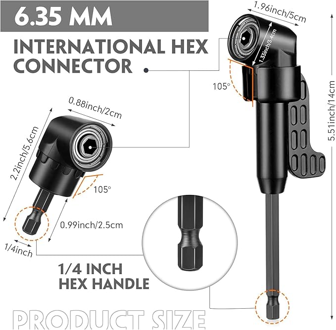 17 Pcs Flexible Drill Bit Extension 105 Degree Right Angle Drill Adapter - Image 6