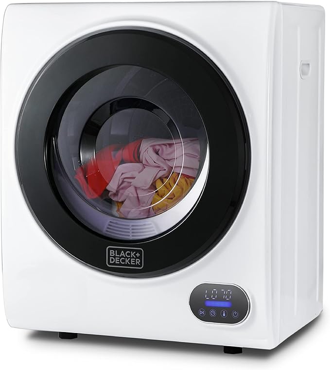 BLACK+DECKER 1.5 Cu. Ft. Compact Dryer, 5.5 lb. Capacity, 850W 120V Vented by BLACKDECKER