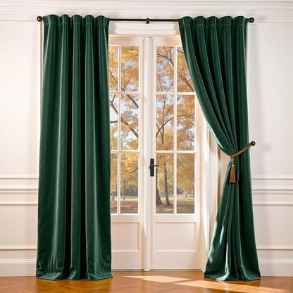 Lazzzy Velvet Blackout Curtains Thermal Insulated Room Window Drapes Super Soft by Lazzzy