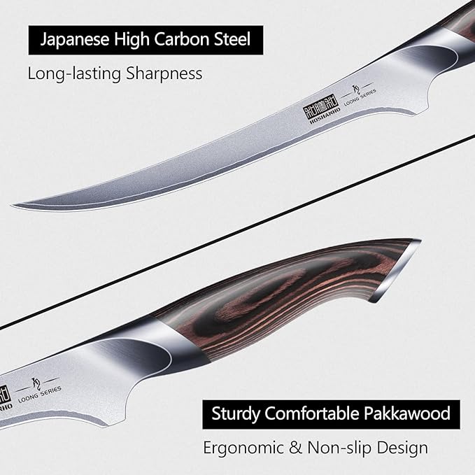 HOSHANHO Fillet Knife 9 Inch, Super Sharp Boning Knife in High Carbon Stainless - Image 4