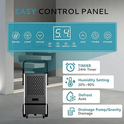 EUHOMY 160 Pints Commercial Dehumidifier - Image 3