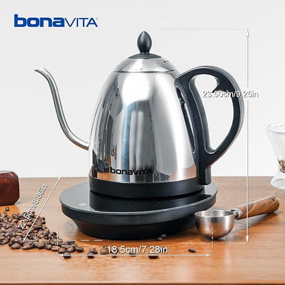 Bonavita Cosmopolitan 1.0L Gooseneck Electric Kettle, Stainless Steel Water - Image 2