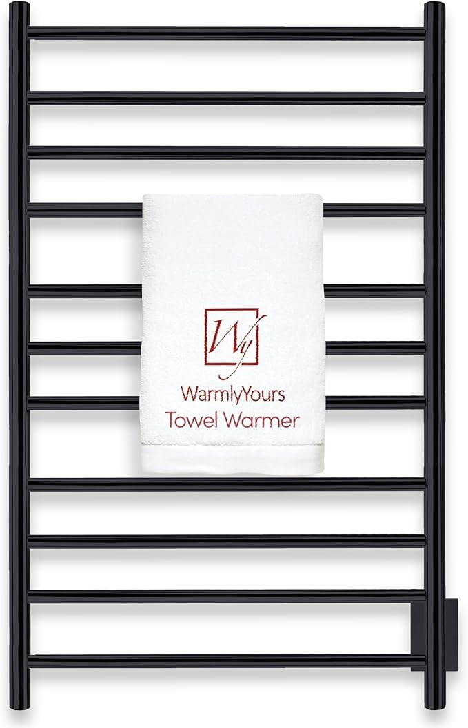 WarmlyYours Malta Heated Towel Rack, 11-Bar Electric Towel Warmer, Hardwired by WarmlyYours