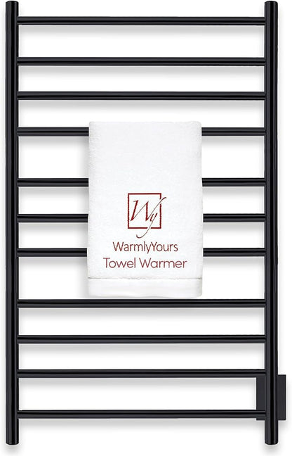 WarmlyYours Malta Heated Towel Rack, 11-Bar Electric Towel Warmer, Hardwired by WarmlyYours
