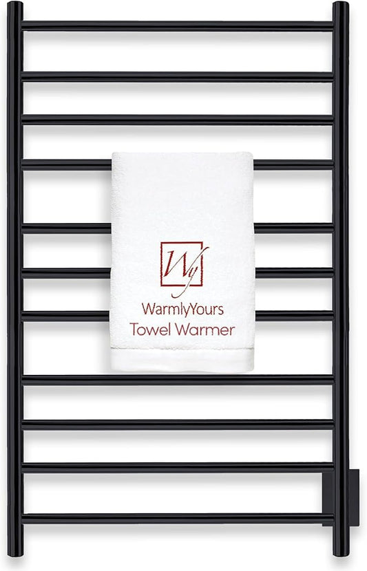 WarmlyYours Malta Heated Towel Rack, 11-Bar Electric Towel Warmer, Hardwired by WarmlyYours