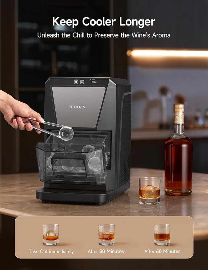 HiCOZY B1 Clear Ice Ball Maker Countertop, Sphere Ice Maker - Image 3