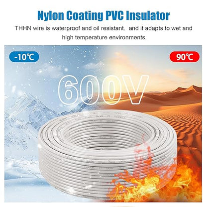 THHN Wire 12 Gauge 25 FT OFC Electrical Wire, 12 AWG Solid Copper Wire Rated up - Image 3