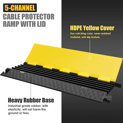 OranLite Rubber Cable Protector Ramp, Heavy Floor Cable Wire Cord Cover Speed - Image 2