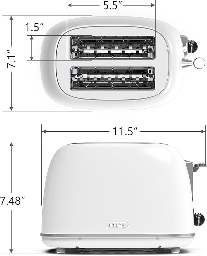 Toaster 2 slice, Retro Stainless Steel Toaster - Image 7