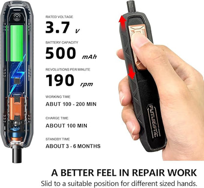 Small Electric Screwdriver Set, JAKEMY Smart 3 Torque Cordless Screwdriver Kit - Image 4