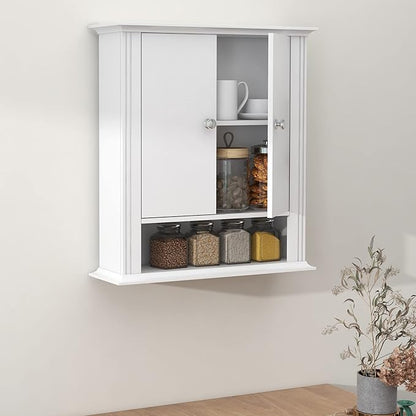 White Bathroom Wall Cabinet, Over the Toilet Storage Cabinet, Bathroom Cabinet - Image 7