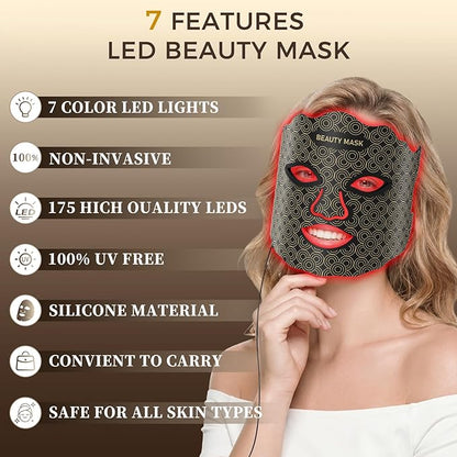 Red Light Therapy for Face & Neck, 7-1 Colors LED Light Therapy mask, - Image 3