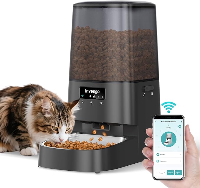 Automatic Cat Feeder with App Control, 5L Food Dispenser by InvengoSmartCare
