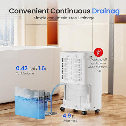 Dehumidifier for Basements, 2000 Sq. Ft., 30 Pints, Max 50 Pints 1.6L Tank - Image 5