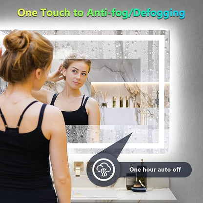 YEELAIT 48x36 Inch RGB LED Bathroom Mirror Front Light and RGB Backlit Lighted - Image 5