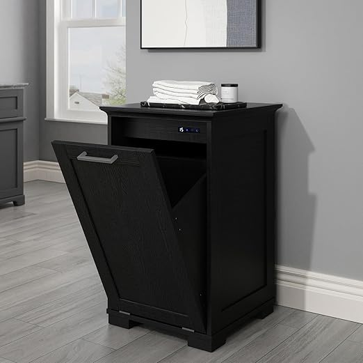 OLD CAPTAIN Wooden Tilt Out Trash Cabinet, Wooden Kitchen Garbage Can Free by OldCaptainFurnitureLighting