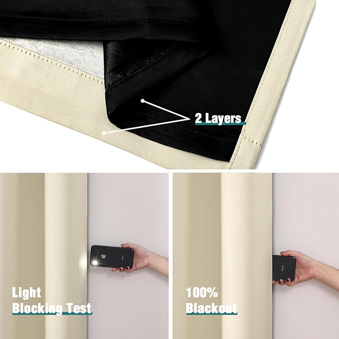 ChrisDowa 100% Blackout Curtains 63 inch Long - Image 5