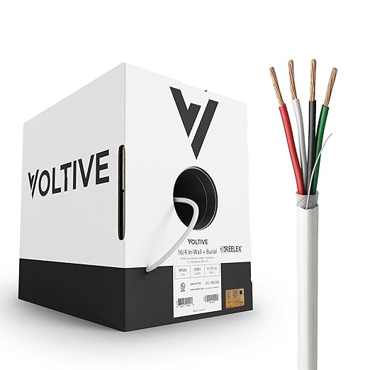 Voltive 16/4 Speaker Wire, in-Wall CL3 & Direct Burial, 500ft by Voltive