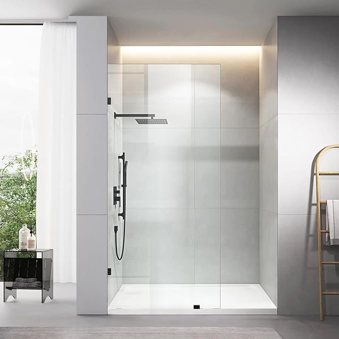 35" W x 78.75" H Shower Screen, Fixed Frameless Shower Glass Panel - Image 8