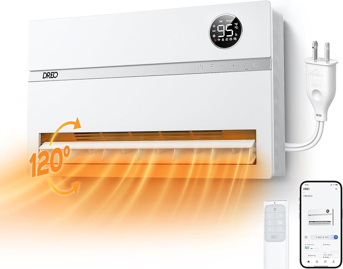 DREO Wall-Mounted Heater, Smart Space Heater by DREO