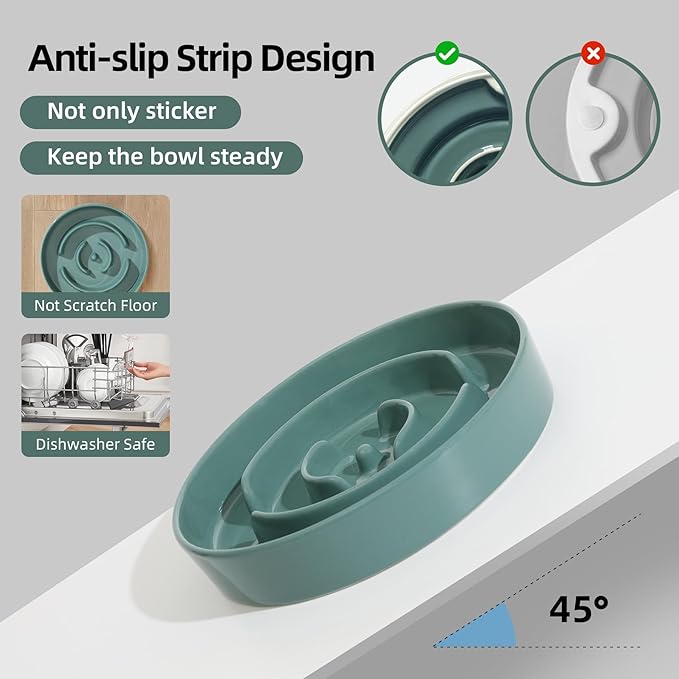 Ceramic 0.9 Cup Dog Bowl Slow Feeder - Image 4