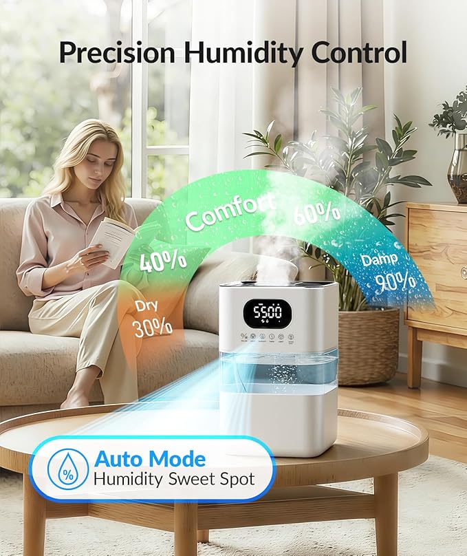 AreShark Humidifier Large Room, 2.2 Gal/8.5L Cool Warm Mist Air Humidifiers - Image 5