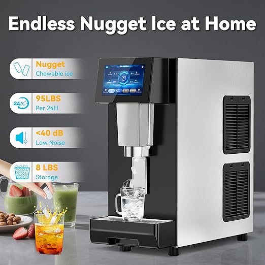 Nugget Ice Maker Machine Countertop, Ice/Water/Ice & Water Optional, 95LBS/24H - Image 7
