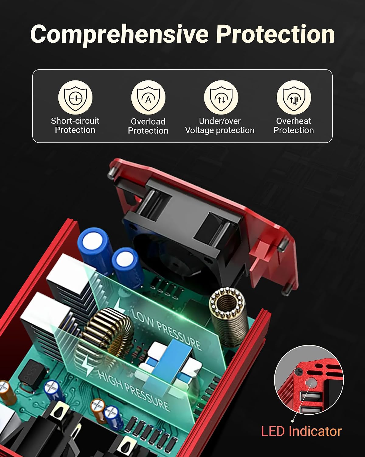 BESTEK Power Inverter DC 12-17V to AC 110V - 300W Car Plug Adapter Outlet