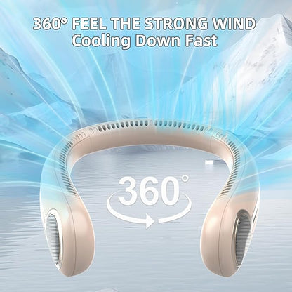 Portable Neck Fan, Hands Free Personal Wearable Bladeless Fan, 6000mAh USB - Image 2