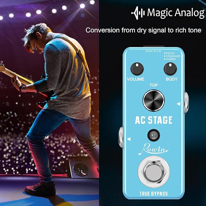 Rowin Acoustic AC Stage Acoustic Guitar Simulator Pedal - Image 3