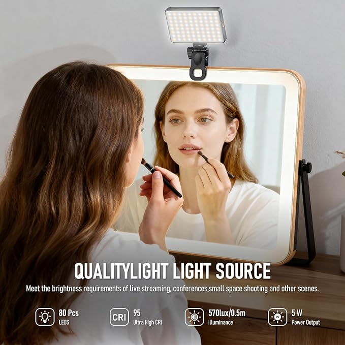 80 LED Video Light, Portable USB Photo Light Dimmable 2500-9000K CRI 95+ - Image 4
