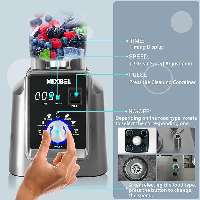 Professional Blenders for Kitchen 2200W High-Powered Blender for Smoothies - Image 7