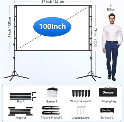 100-Inch Portable Projector Screen - Image 3