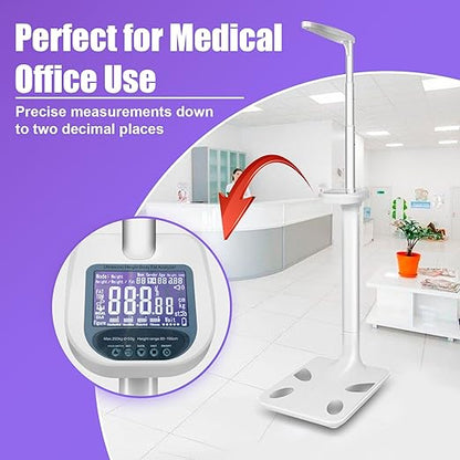 Ultrasonic Digital Physician Scale, 440lb/200kg Height and Weight Scale - Image 2