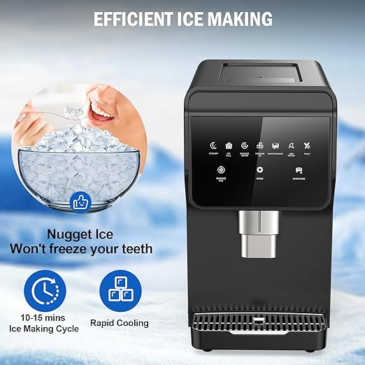 Nugget Ice Maker Countertop 50 LBS/Day, 5 LBS Ice Bin, Water Dispenser - Image 4