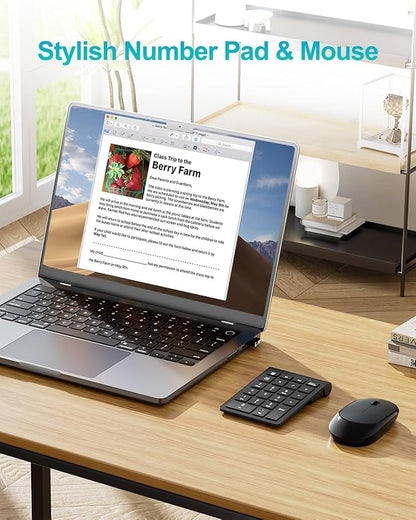 Wireless Number Pad, Lekvey Numeric Pad and Mouse Combo, Portable Slim 2.4GHz - Image 2
