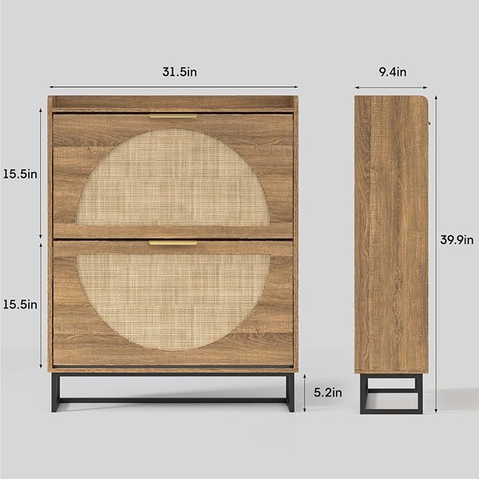 Maupvit Rattan Shoe Storage Cabinet - Image 2