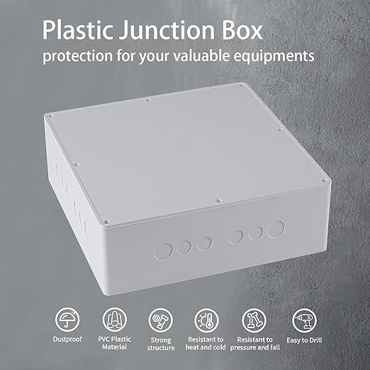 12" x 12" x 4" PVC Plastic Junction Box - Image 6