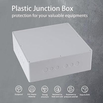 12" x 12" x 4" PVC Plastic Junction Box - Image 6