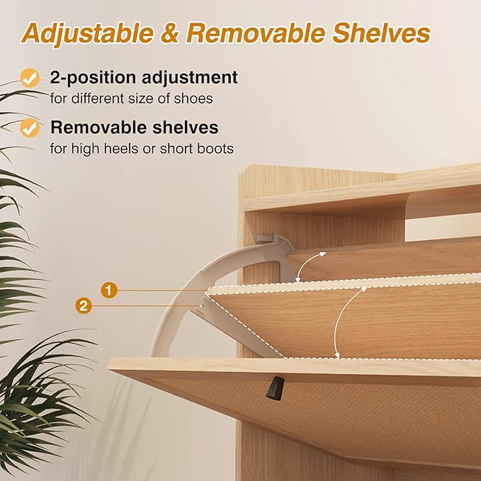 AVZEAR Narrow Shoe Storage Cabinet - Image 4