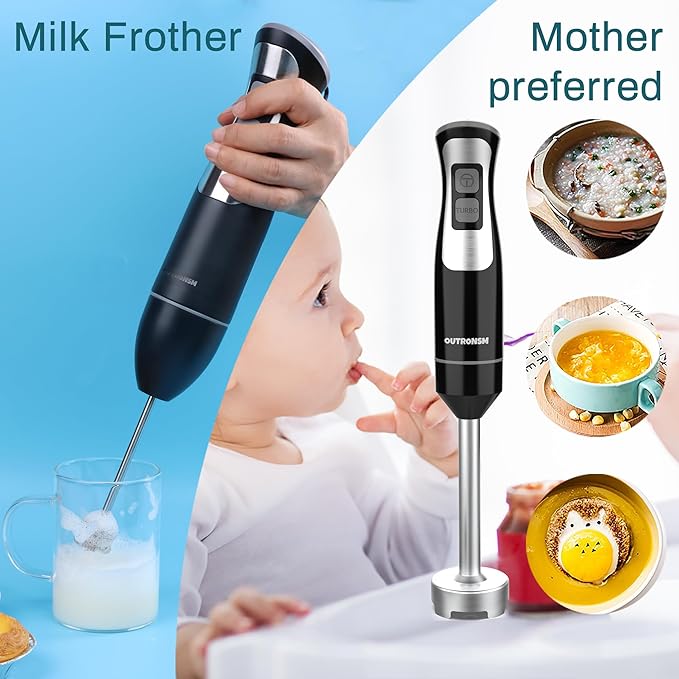Immersion Blender Handheld, OUTRONSM Hand Blender - Image 4