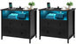Tykacna 27 Inch Wide Night Stand, Large Wood Night Stand Set 2 by Tykacna