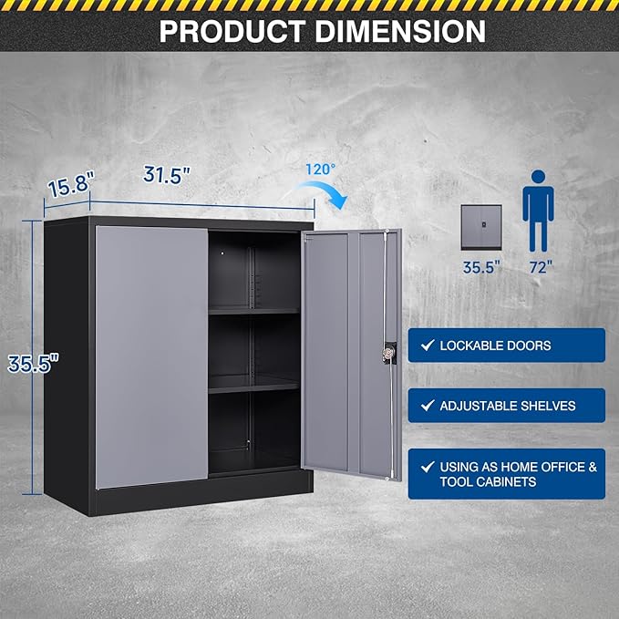 Metal Storage Cabinet-36” Tall Steel File Cabinets - Image 3